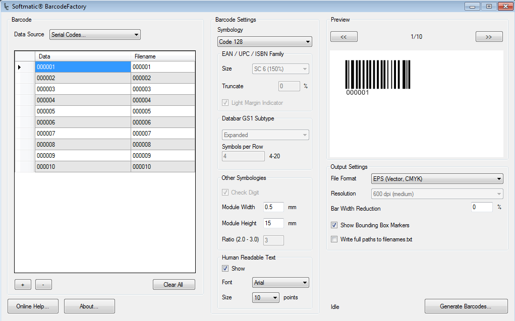 Softmatic barcode plus v4 serial number